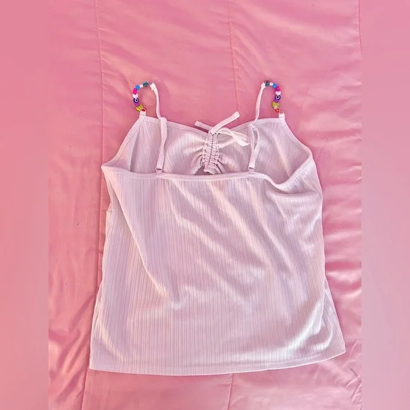 White beaded No Boundaries Tank Top! - Picture 2 of 3